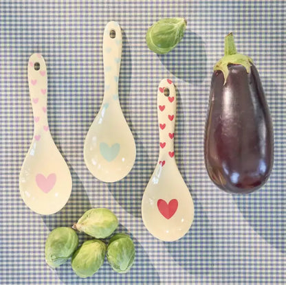 Cuillère à salade - Coeurs bleus