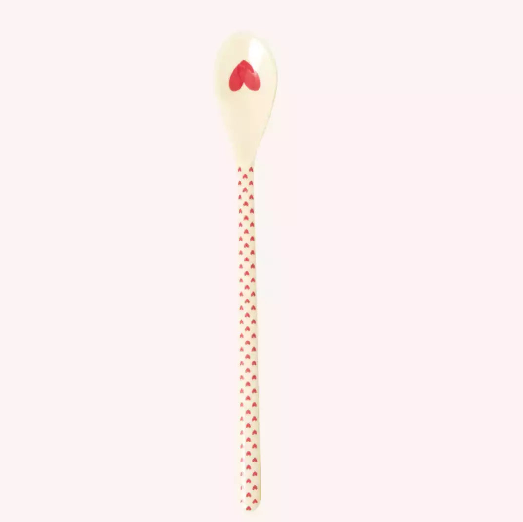 Cuillère à latte - Coeurs rouges