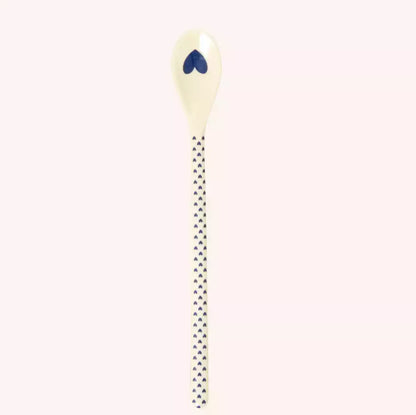 Cuillère à latte - Coeurs bleus
