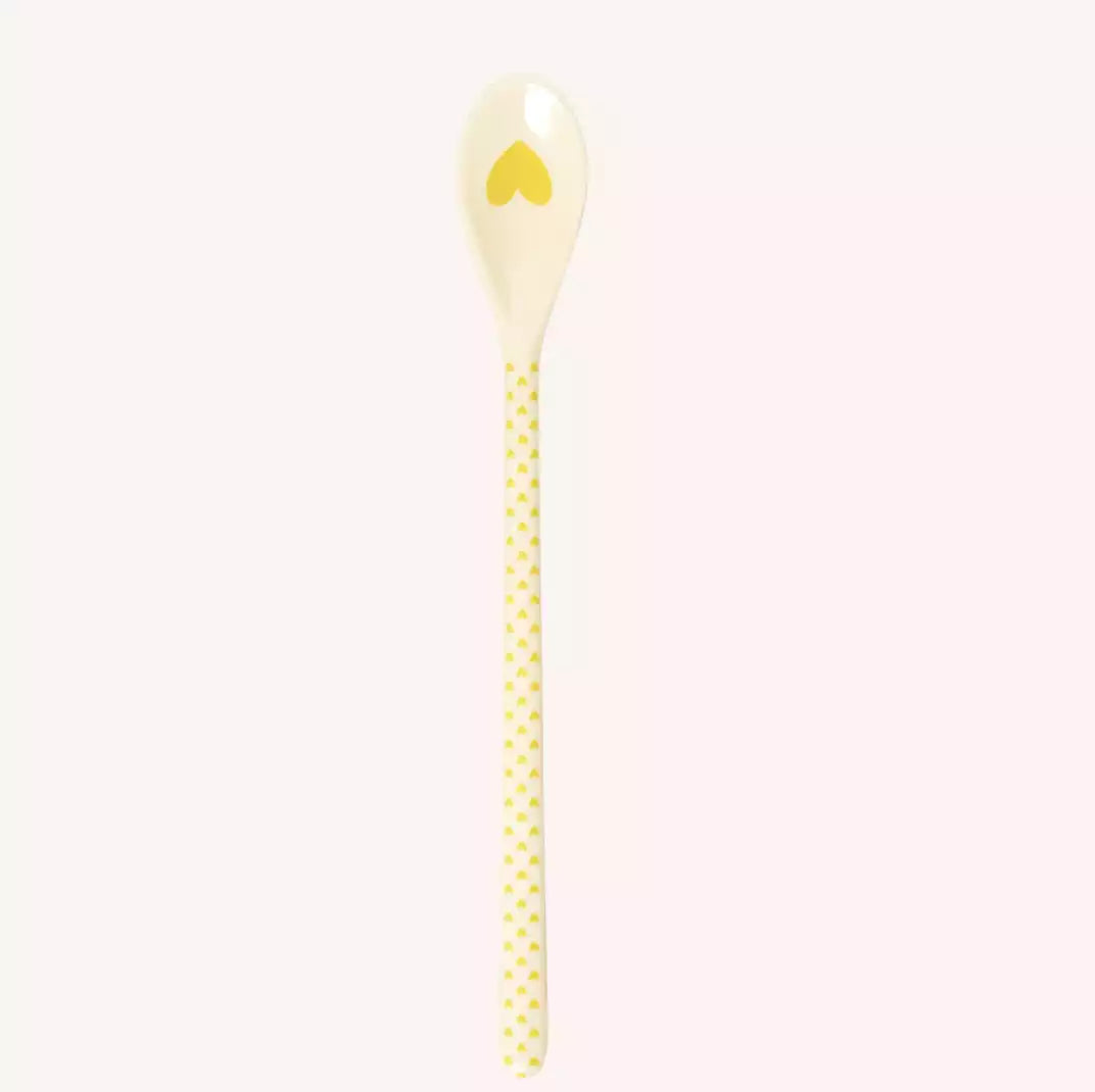 Cuillère à latte - Coeurs jaunes