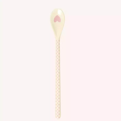 Cuillère à latte - Coeurs roses