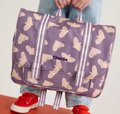 Cartable enfant - Oiseaux Lilas