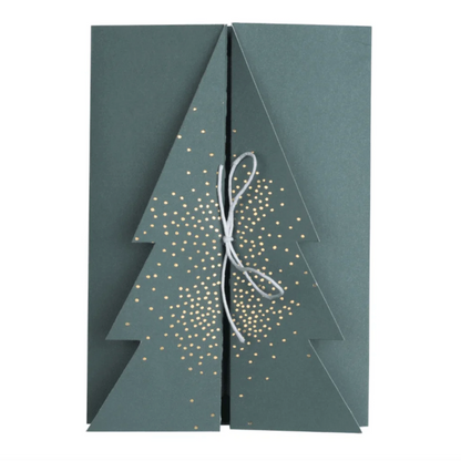 Carte sapin vert en relief