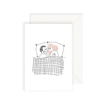 Carte câlin sous la couette