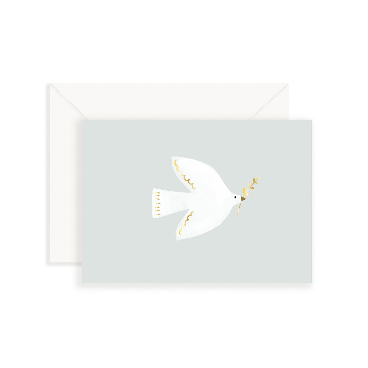 Carte colombe fond bleu
