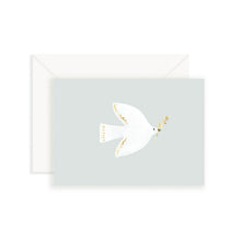 Carte colombe fond bleu