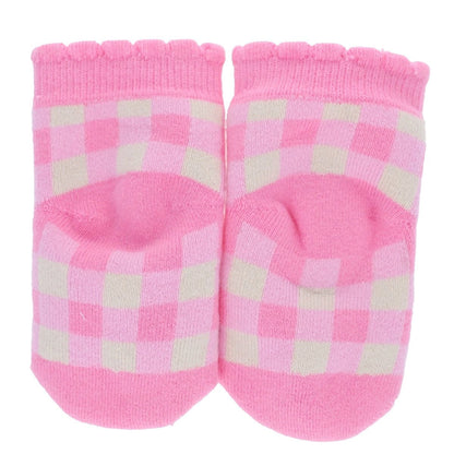 Chaussettes bébé 0 à 6 mois - Vichy rose