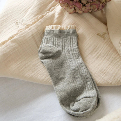 Chaussettes basses macramé grises