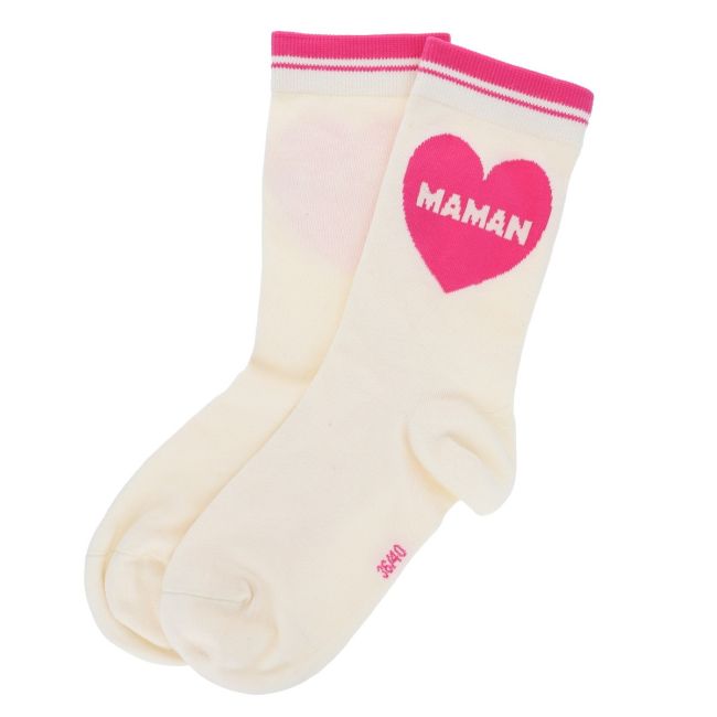 Chaussettes maman d'amour coeur rose