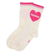 Chaussettes maman d'amour coeur rose