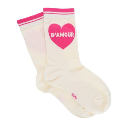 Chaussettes maman d'amour coeur rose