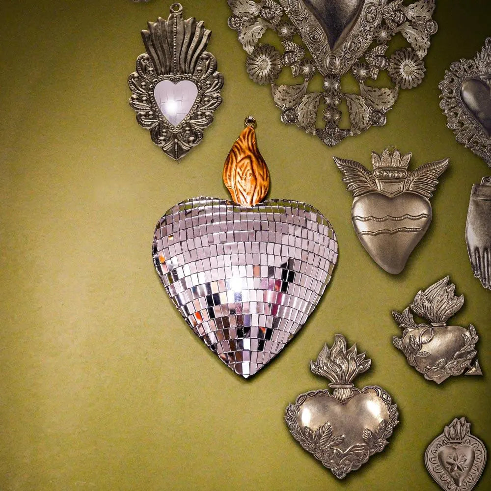 Coeur à facettes grand modèle - Argent