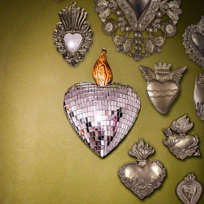 Coeur à facettes grand modèle - Argent