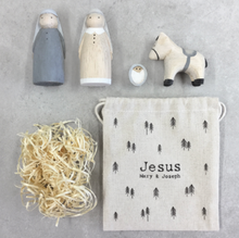 Petite crèche en bois - Pochon