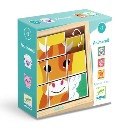 Animoroll – puzzle rotatif en bois – Djeco