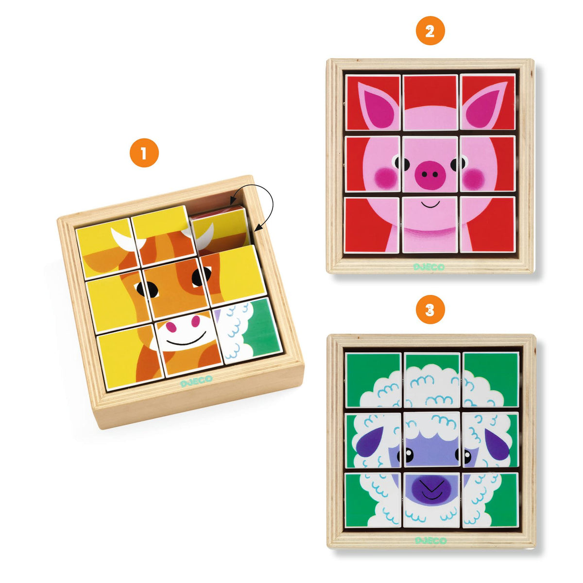 Animoroll – puzzle rotatif en bois – Djeco