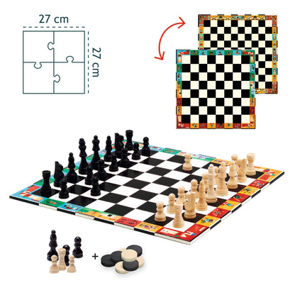 Échecs et dames – mallette de jeux – Djeco