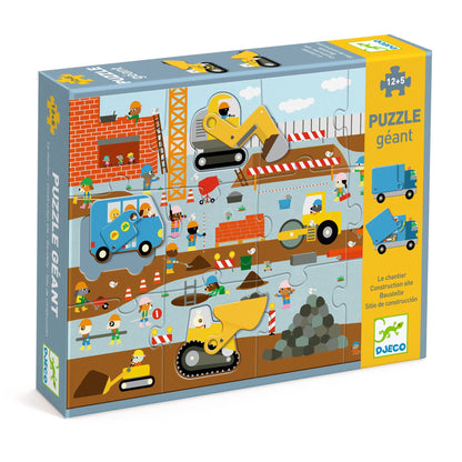 Puzzle géant Le chantier – 12 pièces – Djeco