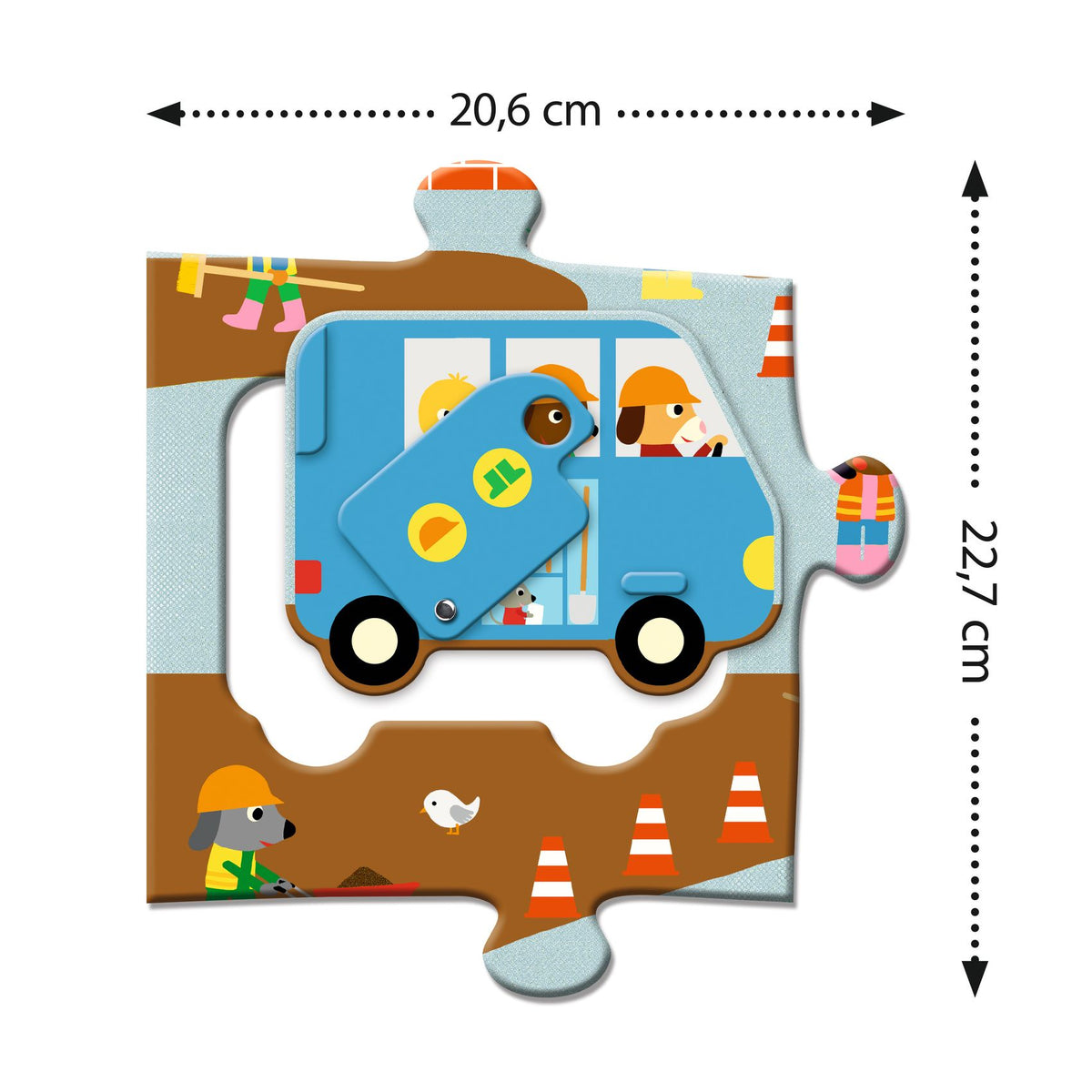 Puzzle géant Le chantier – 12 pièces – Djeco