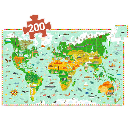 Puzzle observation Tour du monde – 200 pièces – Djeco