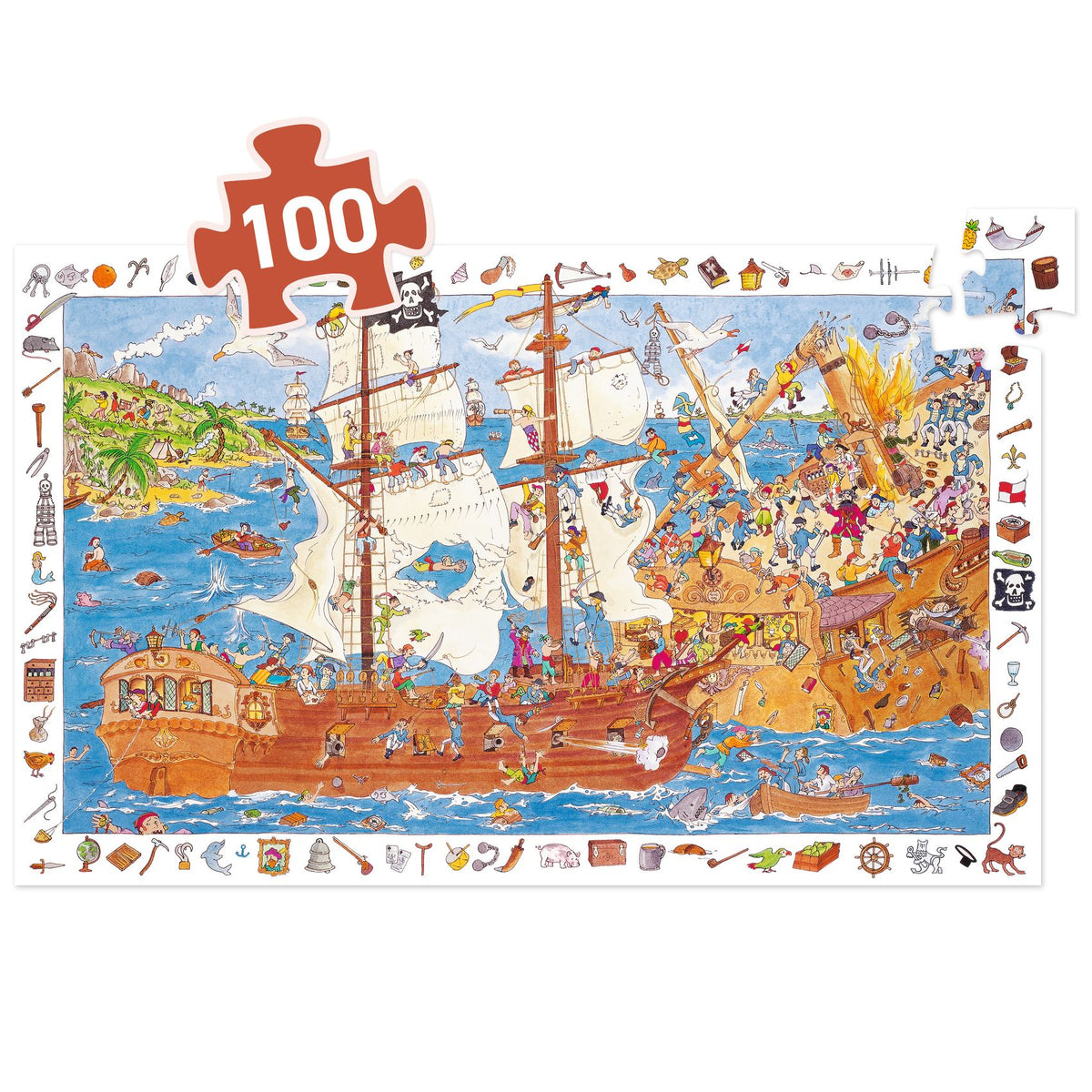 Puzzle observation Les pirates – 100 pièces – Djeco