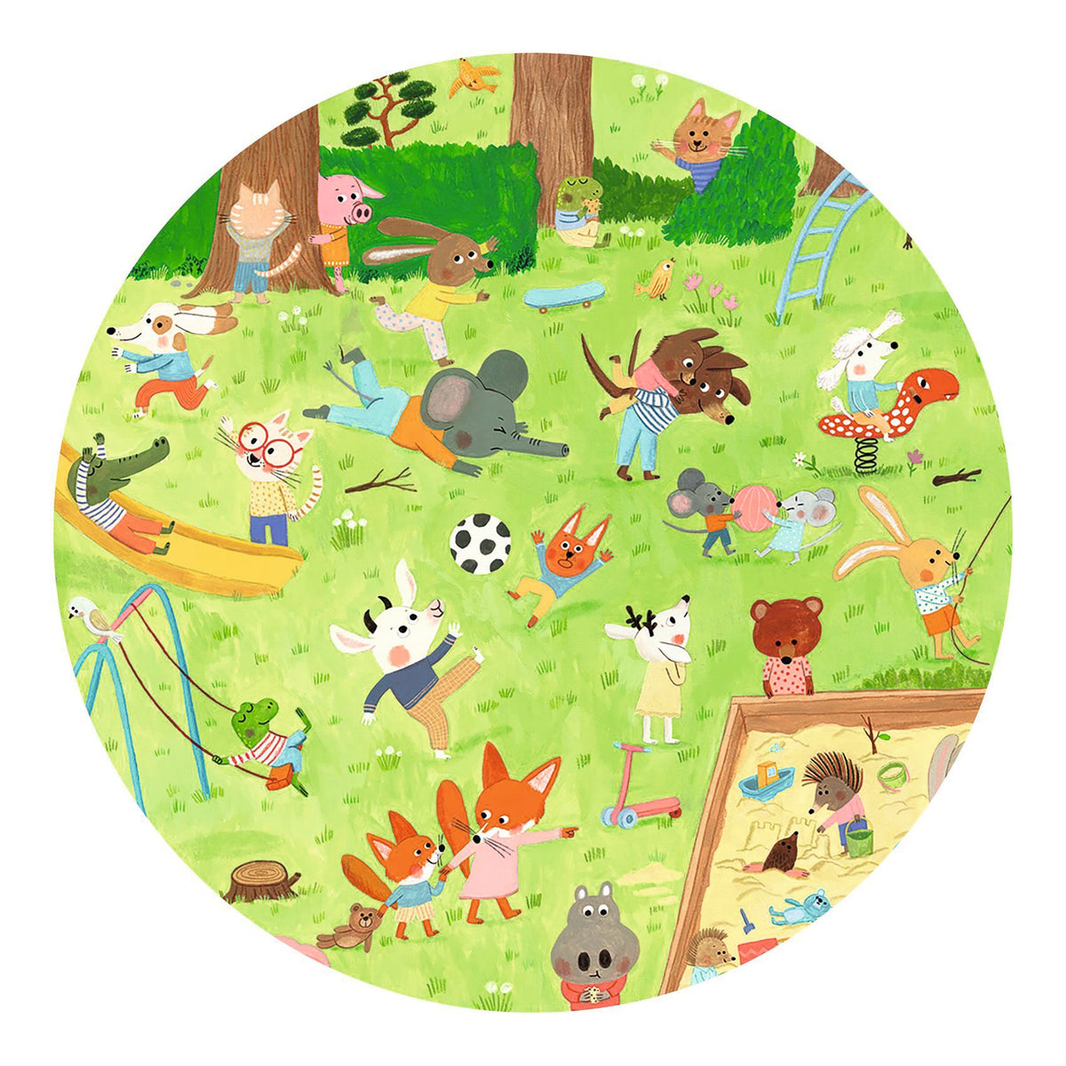 Puzzle observation Le square des petits amis – 35 pièces – Djeco