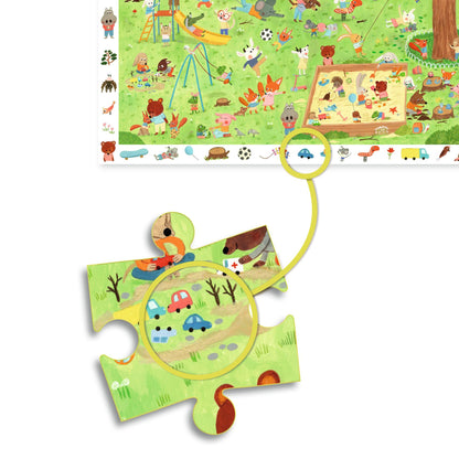 Puzzle observation Le square des petits amis – 35 pièces – Djeco