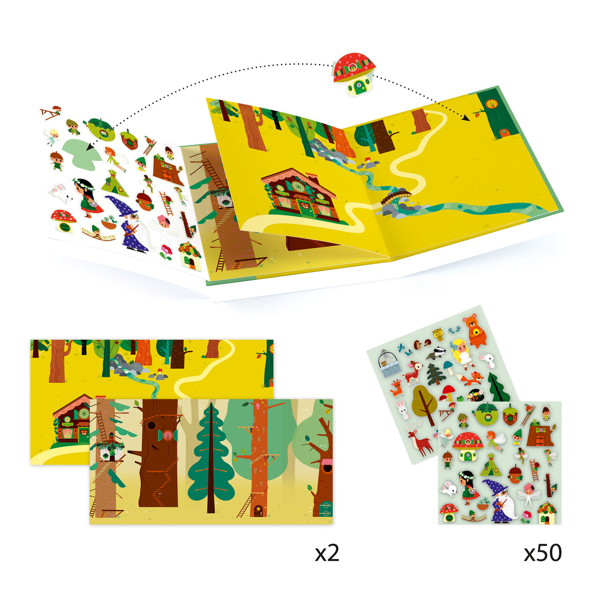 Stickers repositionnables La forêt magique – Djeco