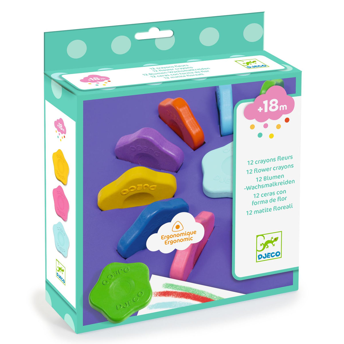 12 crayons fleurs pour les petits – Djeco