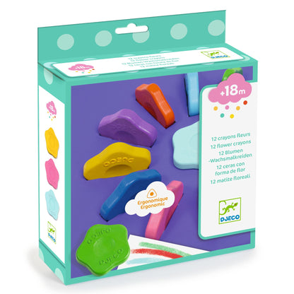 12 crayons fleurs pour les petits – Djeco