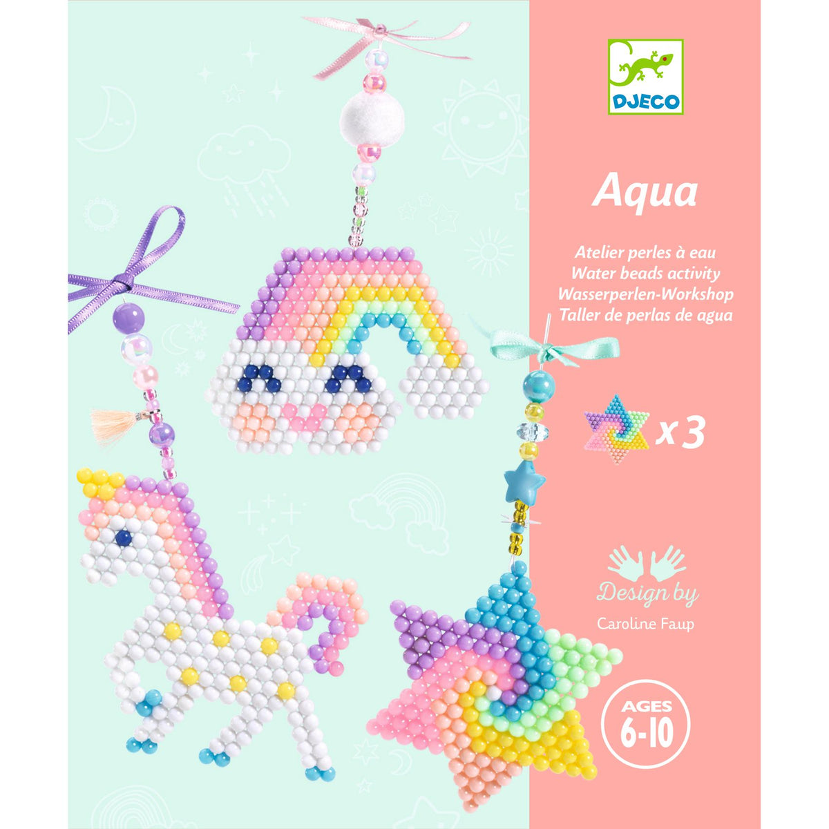 Perles à eau Arc-en-ciel – 3 suspensions – Djeco