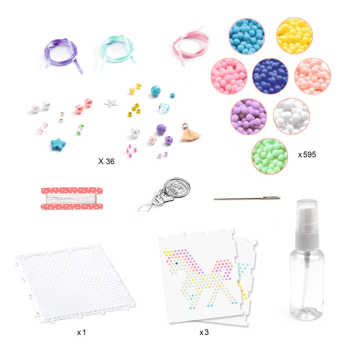 Perles à eau Arc-en-ciel – 3 suspensions – Djeco