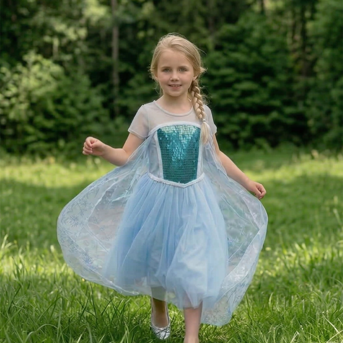 Robe de princesse Elsa, bleu glacier – Labay