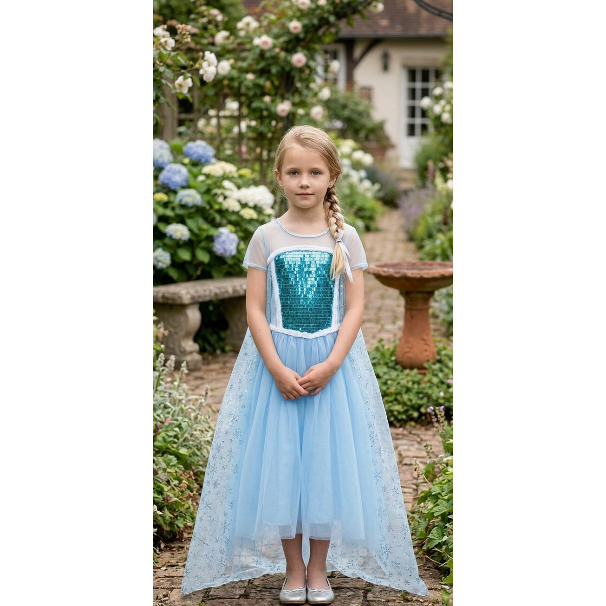 Robe de princesse Elsa, bleu glacier – Labay