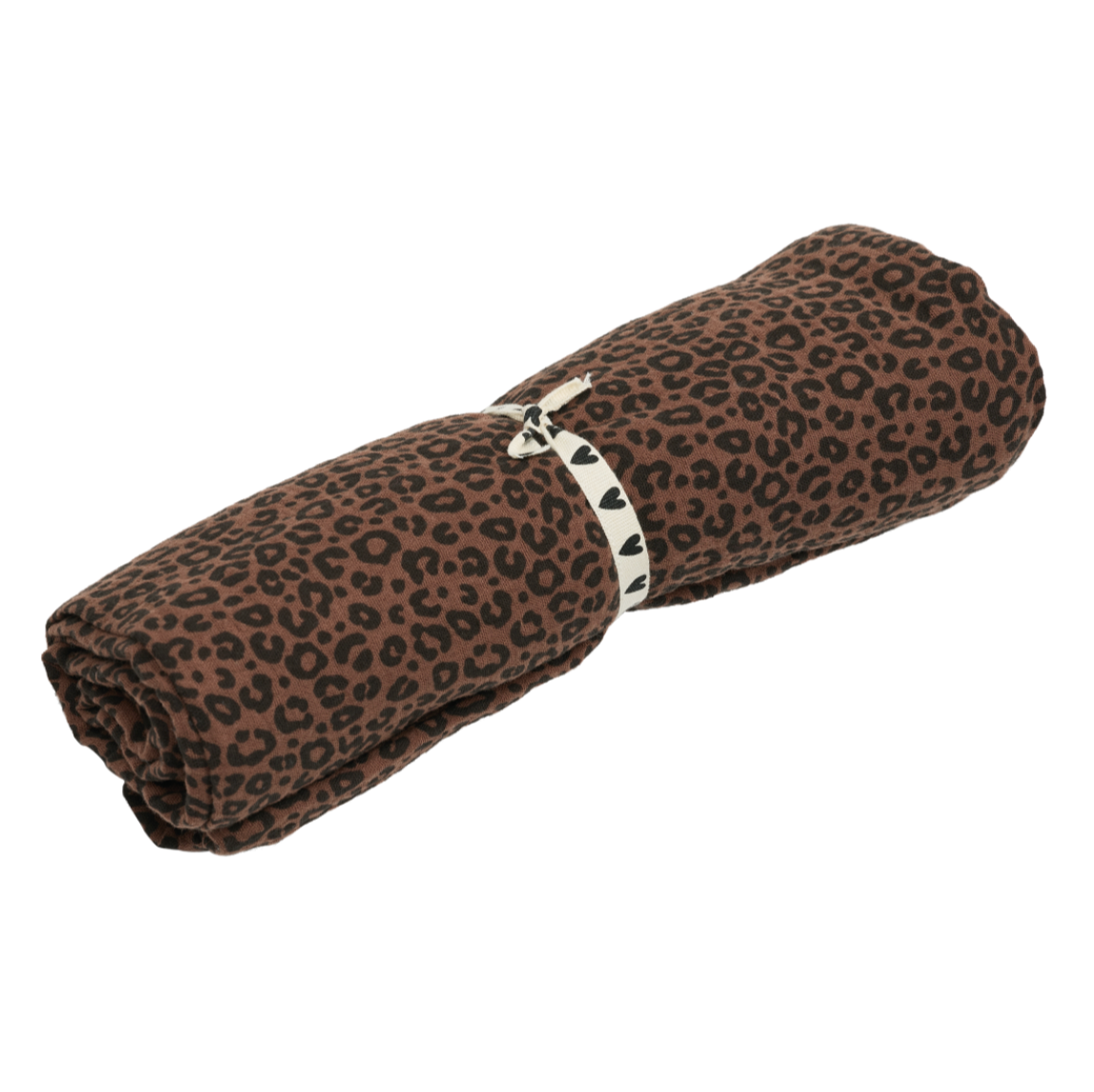 Grand foulard gaze de coton - Leopard marron