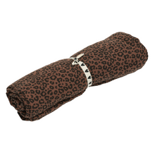 Grand foulard gaze de coton - Leopard marron