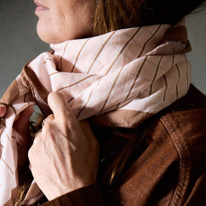 Foulard rayures crème Gabrielle