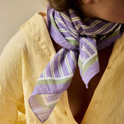 Foulard rayures violettes Gabrielle 
