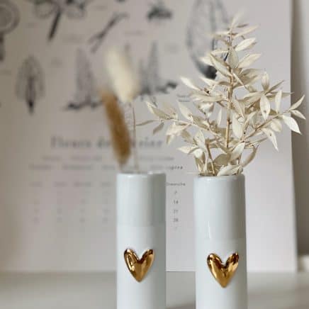 Vases coeur doré - set de 2