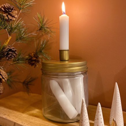Pot à bougies en laiton