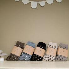Chaussettes laine  - Léopard gris