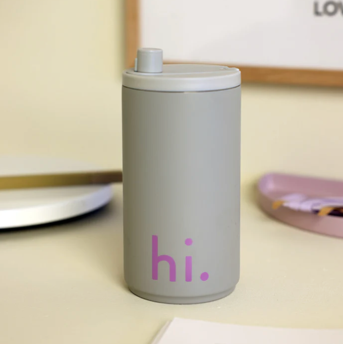 Gobelet thermos gris/lilas - Acier inoxydable
