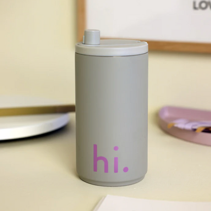 Gobelet thermos gris/lilas - Acier inoxydable