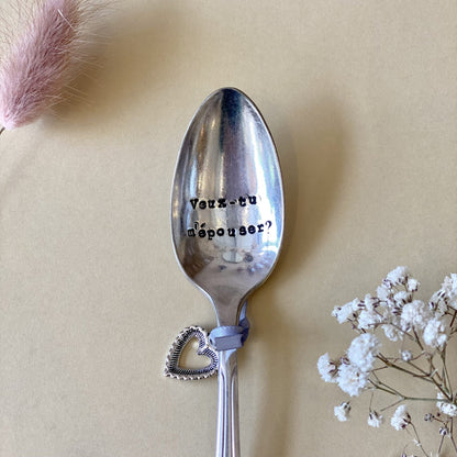 Petite cuillère gravée - Veux-tu m'épouser ?