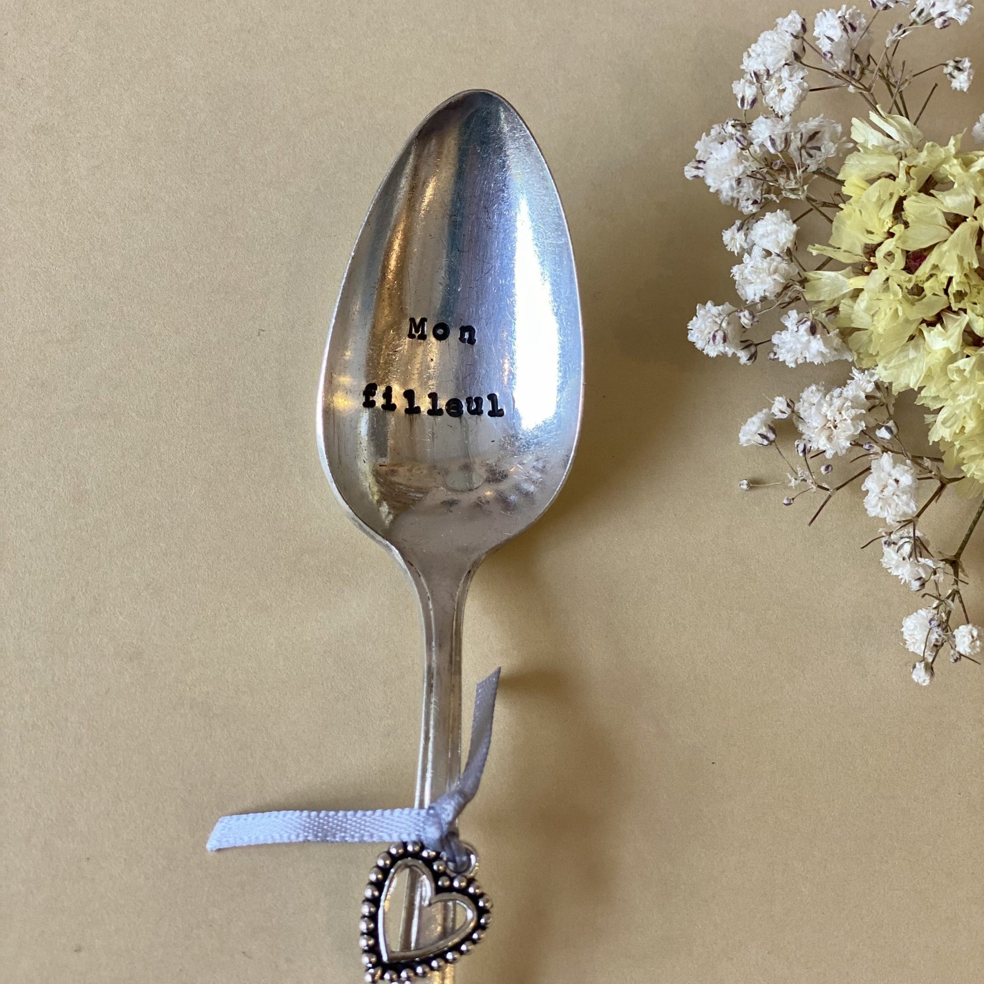 Petite cuillère gravée - Mon filleul