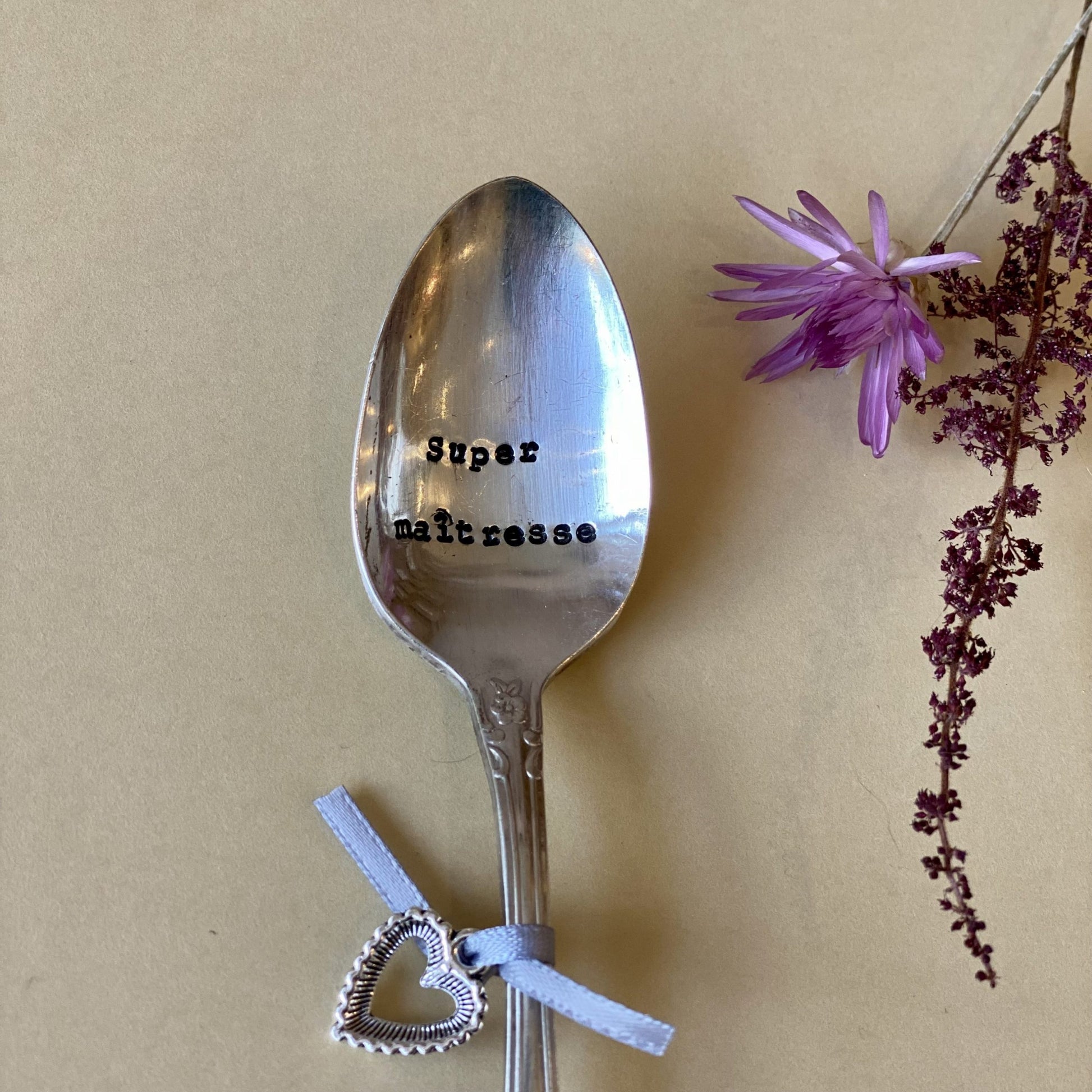 Petite cuillère gravée - Super maîtresse