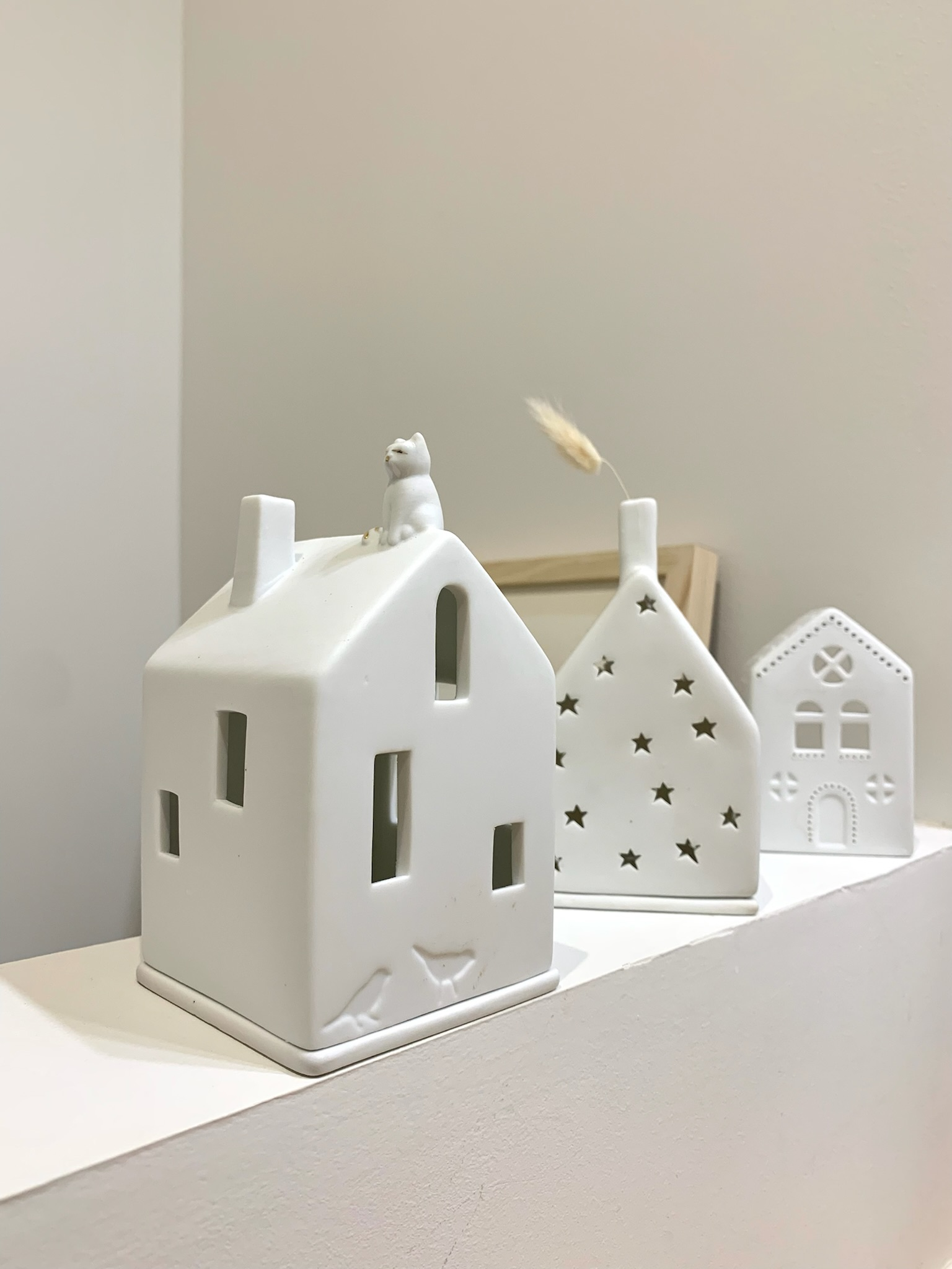 Photophore maison chat - Porcelaine