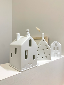 Photophore maison chat - Porcelaine