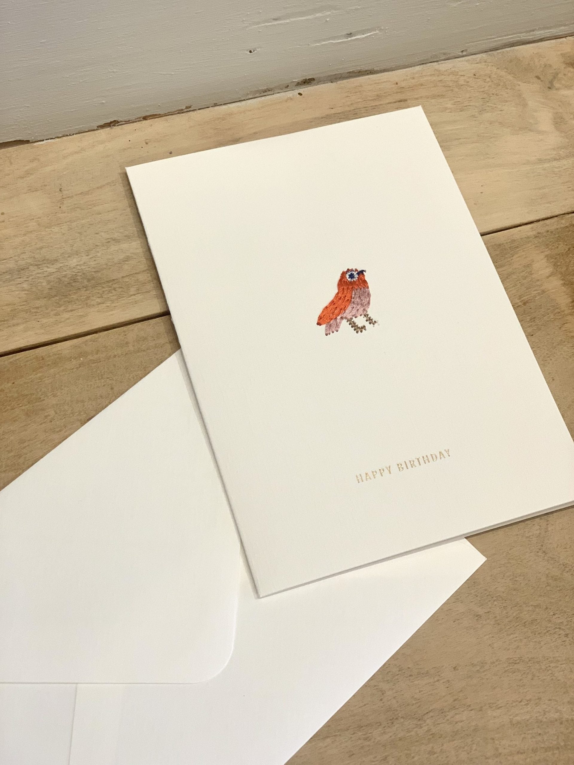 Carte brodée - Happy birthday