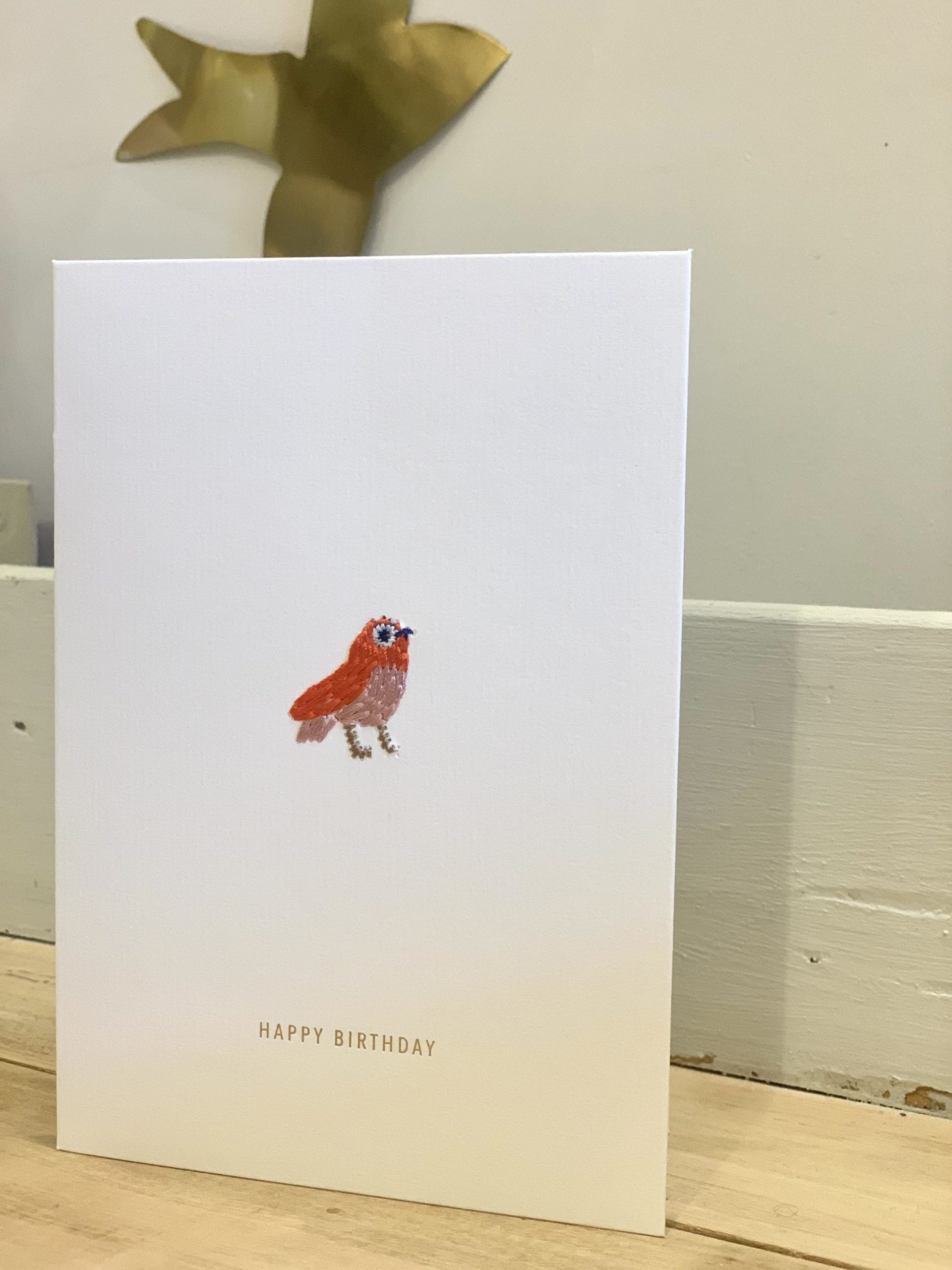 Carte brodée - Happy birthday